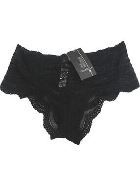 NWT! Cosabella Ceylon Low Rise Hotpant Black Chevron Lace Boyshort Women's S/P